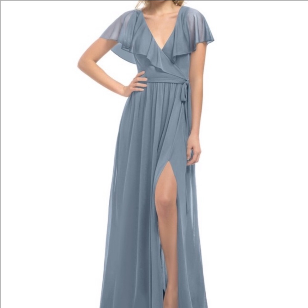 Azazie JAEL Dusty Blue Bridesmaids dress